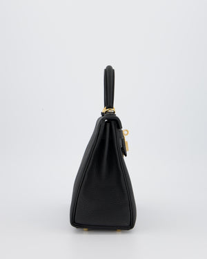 Hermès Kelly 25 Retourne Bag in Noir Togo Leather with Gold Hardware