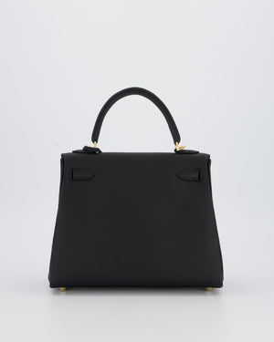 Hermès Kelly 25 Retourne Bag in Noir Togo Leather and Gold Hardware