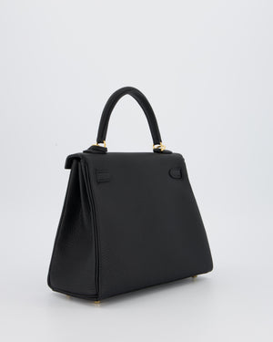 Hermès Kelly 25 Retourne Bag in Noir Togo Leather with Gold Hardware