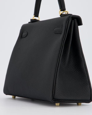 Hermès Kelly 25 Retourne Bag in Noir Togo Leather with Gold Hardware