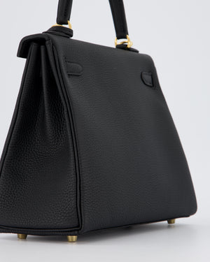Hermès Kelly 25 Retourne Bag in Noir Togo Leather with Gold Hardware