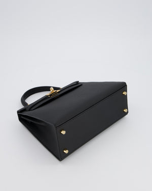 *HOT* Hermès Kelly 25 Sellier Bag in Noir Epsom Leather with Gold Hardware