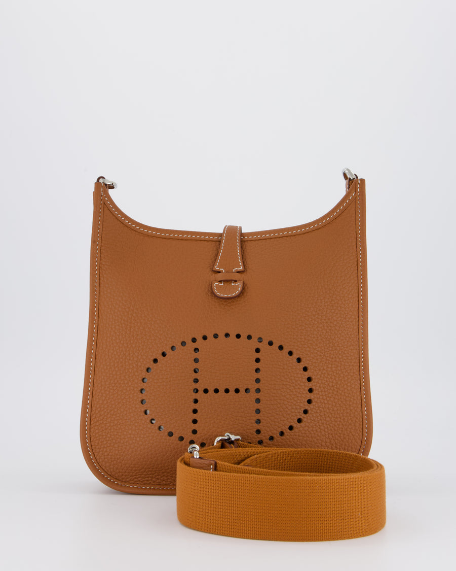 *RARE* Hermès Evelyne III 23 Bag in Gold Taurillon Clemence Leather with Palladium Hardware