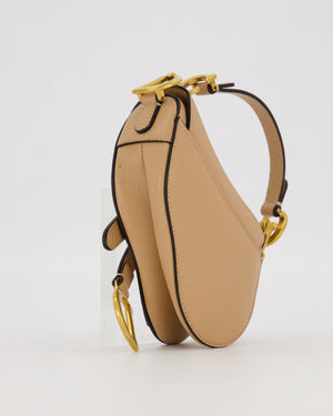 Christian Dior Beige Micro Saddle Bag In Goatskin Leather with Gold Hardware RRP £1800