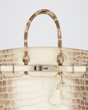 *SUPER RARE* Hermès Birkin 30 Retourne Bag in Himalaya Crocodile Niloticus Leather with Palladium Hardware