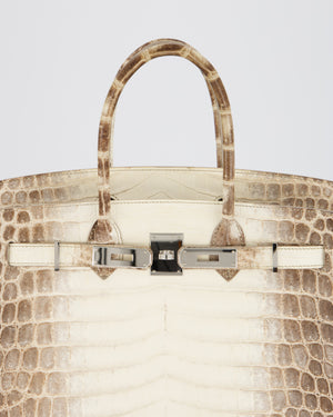 *SUPER RARE* Hermès Birkin 30 Retourne Bag in Himalaya Crocodile Niloticus Leather with Palladium Hardware