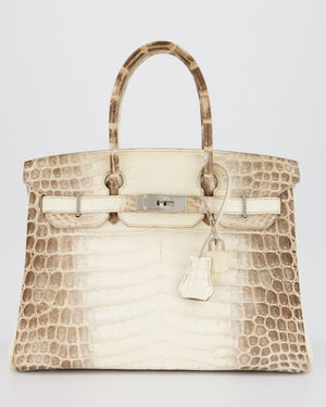 *SUPER RARE* Hermès Birkin 30 Retourne Bag in Himalaya Crocodile Niloticus Leather with Palladium Hardware