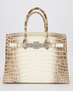 *SUPER RARE* Hermès Birkin 30 Retourne Bag in Himalaya Crocodile Niloticus Leather with Palladium Hardware