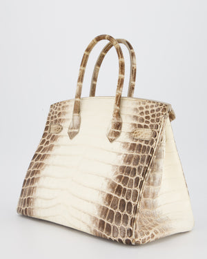 *SUPER RARE* Hermès Birkin 30 Retourne Bag in Himalaya Crocodile Niloticus Leather with Palladium Hardware