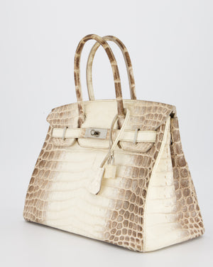 *SUPER RARE* Hermès Birkin 30 Retourne Bag in Himalaya Crocodile Niloticus Leather with Palladium Hardware