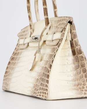*SUPER RARE* Hermès Birkin 30 Retourne Bag in Himalaya Crocodile Niloticus Leather with Palladium Hardware