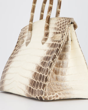 *SUPER RARE* Hermès Birkin 30 Retourne Bag in Himalaya Crocodile Niloticus Leather with Palladium Hardware