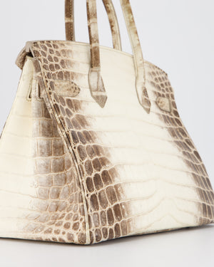 *SUPER RARE* Hermès Birkin 30 Retourne Bag in Himalaya Crocodile Niloticus Leather with Palladium Hardware