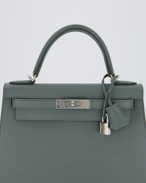 Hermès Kelly 28 Sellier Bag in Vert Amande Epsom Leather with Palladium Hardware