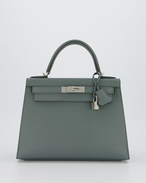 Hermès Kelly 28 Sellier Bag in Vert Amande Epsom Leather with Palladium Hardware