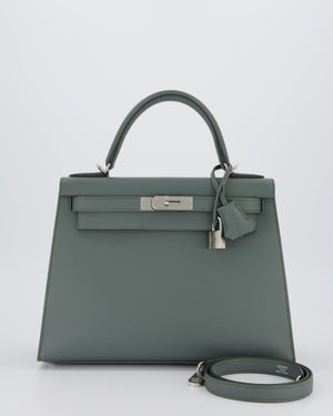 Hermès Kelly 28 Sellier Bag in Vert Amande Epsom Leather with Palladium Hardware
