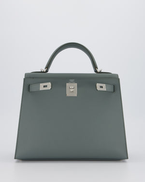 Hermès Kelly 28 Sellier Bag in Vert Amande Epsom Leather with Palladium Hardware
