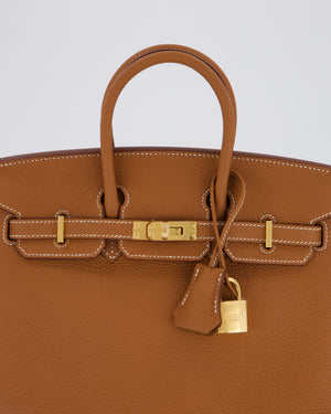 *HOT* Hermès Birkin 25 Retourne Bag in Gold Togo Leather with Gold Hardware
