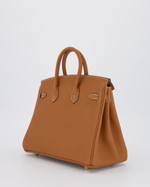 *HOT* Hermès Birkin 25 Retourne Bag in Gold Togo Leather with Gold Hardware