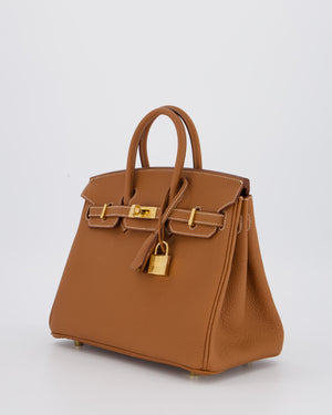 *HOT* Hermès Birkin 25 Retourne Bag in Gold Togo Leather with Gold Hardware