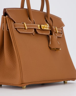 *HOT* Hermès Birkin 25 Retourne Bag in Gold Togo Leather with Gold Hardware