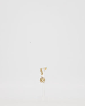 Chanel Autumn 2011 Collection CC Pink Enamel Drop Earrings with Pearl Camelila Ball Detail