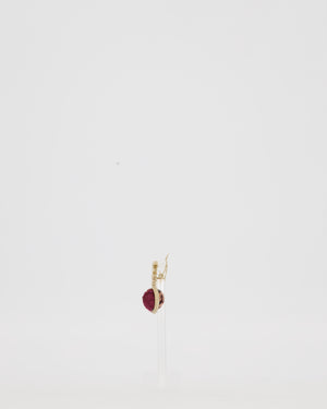 Chanel Autumn 2013 Collection CC Logo Gold Drop Earrings with Purple, Pink and Black Tweed Ball Detail