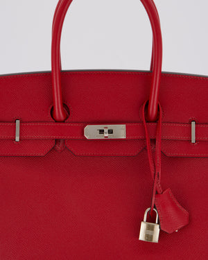 Hermès Birkin 35 Bag in Rouge Grenat Epsom Leather with Palladium Hardware