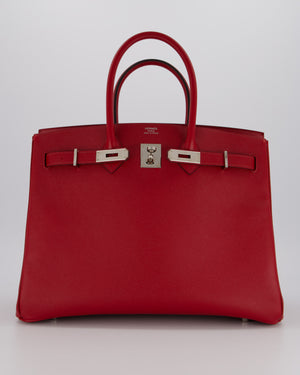 Hermès Birkin 35 Bag in Rouge Grenat Epsom Leather with Palladium Hardware