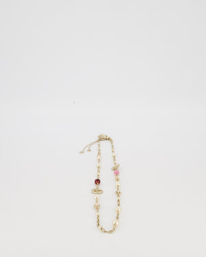 Chanel 09/A Gold Pearl, Lion and Diamante CC Necklace