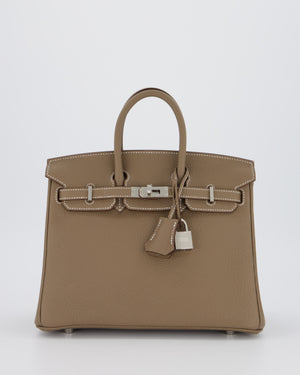 Hermès Birkin 25 Retourne Bag in Etoupe Togo Leather with Palladium Hardware