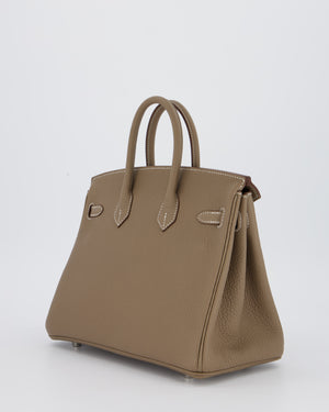 Hermès Birkin 25 Retourne Bag in Etoupe Togo Leather with Palladium Hardware