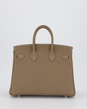 Hermès Birkin 25 Retourne Bag in Etoupe Togo Leather with Palladium Hardware