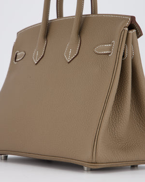 Hermès Birkin 25 Retourne Bag in Etoupe Togo Leather with Palladium Hardware
