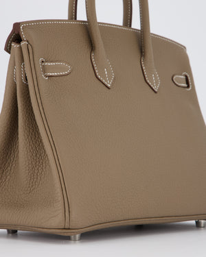 Hermès Birkin 25 Retourne Bag in Etoupe Togo Leather with Palladium Hardware