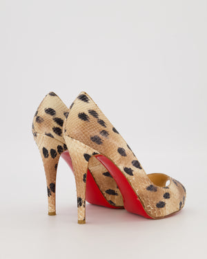 Christian Louboutin Beige Very Prive 120 Python Platform Heels Size EU 37.5