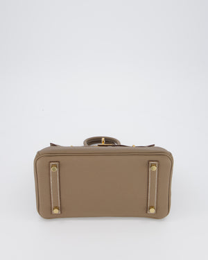 *RARE* Hermès Birkin 25 Retourne Bag in Etoupe Togo Leather with Gold Hardware
