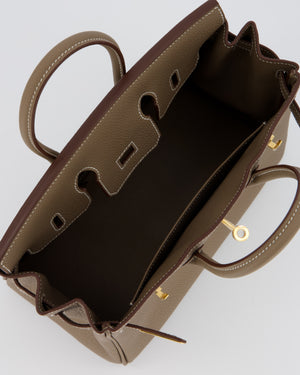 *RARE* Hermès Birkin 25 Retourne Bag in Etoupe Togo Leather with Gold Hardware