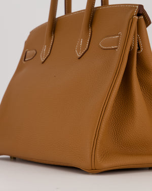 *RARE* Hermès Birkin 30 Retourne Bag in Gold Togo Leather With Gold Hardware