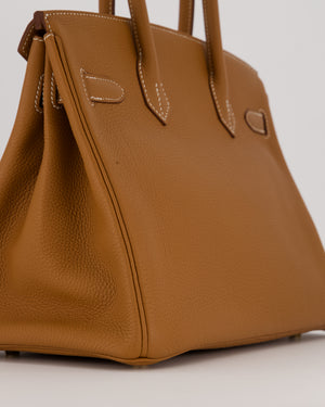 *RARE* Hermès Birkin 30 Retourne Bag in Gold Togo Leather With Gold Hardware