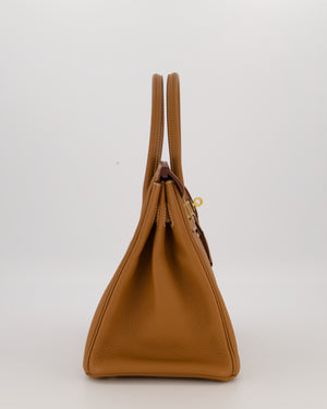 *RARE* Hermès Birkin 30 Retourne Bag in Gold Togo Leather With Gold Hardware