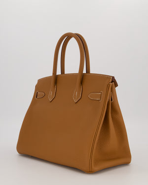 *RARE* Hermès Birkin 30 Retourne Bag in Gold Togo Leather With Gold Hardware