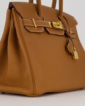 *RARE* Hermès Birkin 30 Retourne Bag in Gold Togo Leather With Gold Hardware