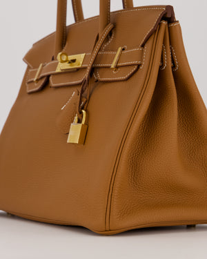 *RARE* Hermès Birkin 30 Retourne Bag in Gold Togo Leather With Gold Hardware
