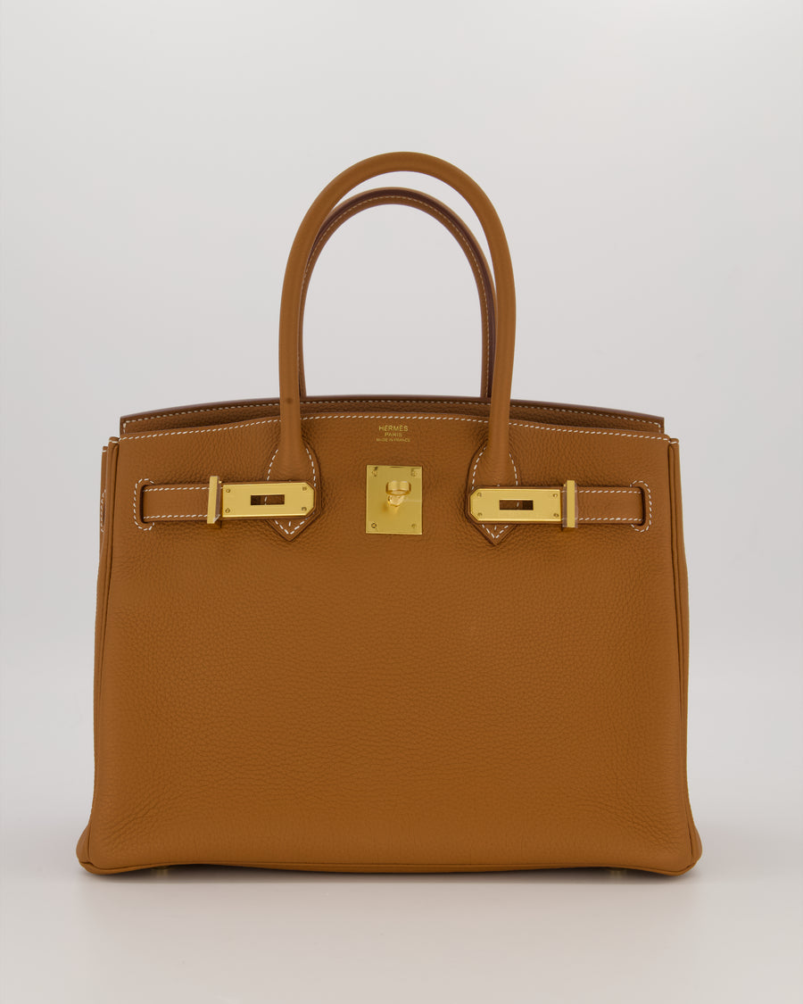 *RARE* Hermès Birkin 30 Retourne Bag in Gold Togo Leather With Gold Hardware