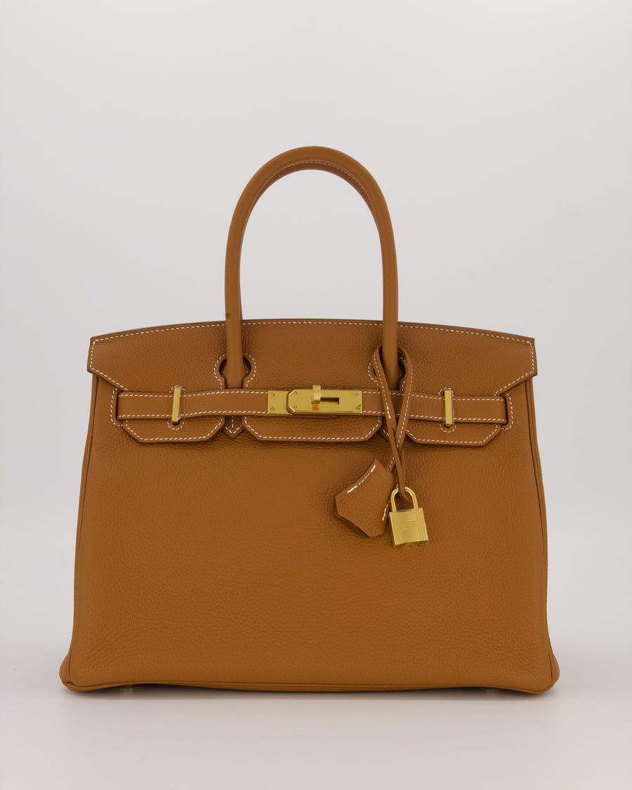 *RARE* Hermès Birkin 30 Retourne Bag in Gold Togo Leather With Gold Hardware