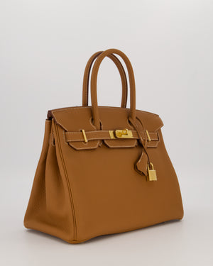 *RARE* Hermès Birkin 30 Retourne Bag in Gold Togo Leather With Gold Hardware