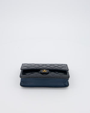 Chanel Navy Wallet on Chain Bag in Patent Leather with Gold Hardware