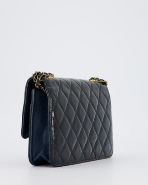 Chanel Navy Wallet on Chain Bag in Patent Leather with Gold Hardware