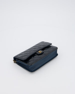 Chanel Navy Wallet on Chain Bag in Patent Leather with Gold Hardware
